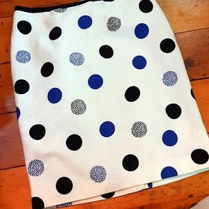Talbots polka dot wiggle skirt